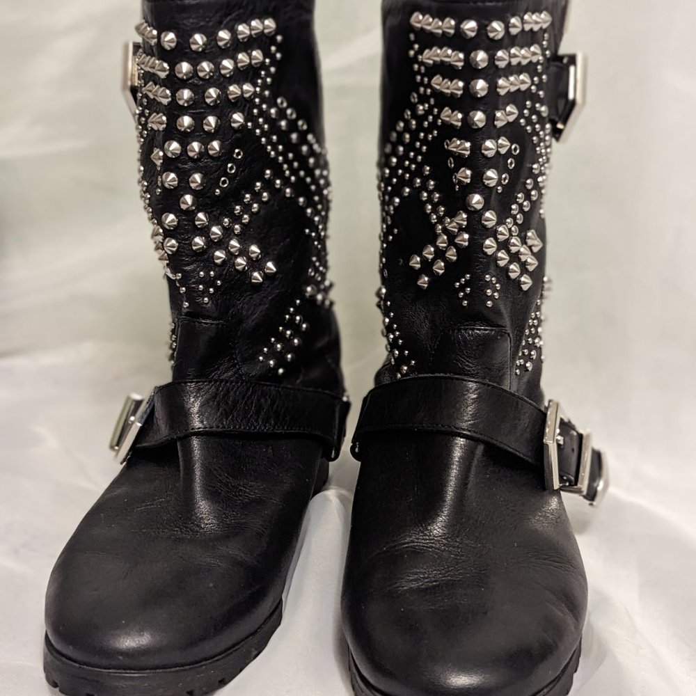 Zara Woman Black Leather Ankle Moto Boots US size 6 EU 36 - 5152/101/040